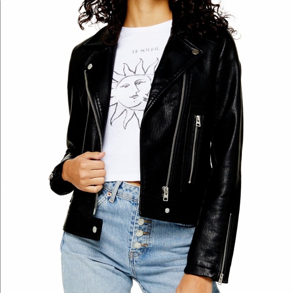 TOP SHOP Teddy Biker Jacket - Picture 1 of 13